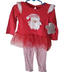 Baby Essentials Santa Christmas Two Piece Set, NWT, 18 Months